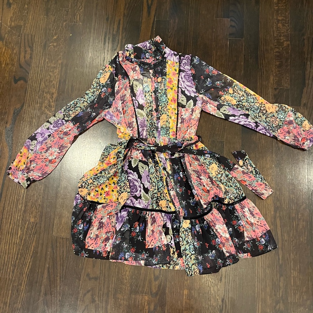 Zara Women’s Amelie Dress - Size Small - Floral Belted Boho Dress